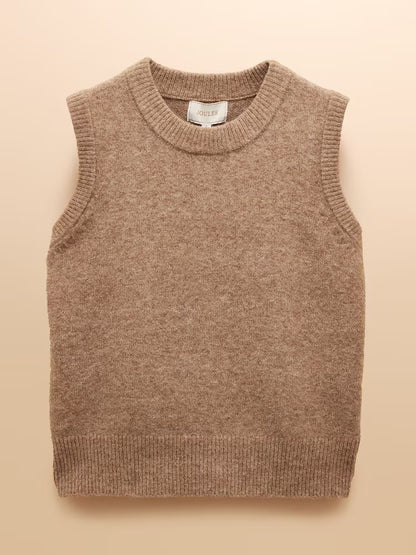 Joules Holly Knitted Vest Tan