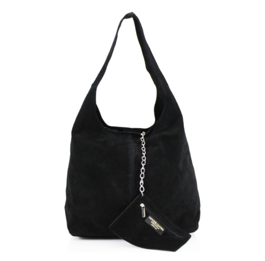 Black Suede Shoulder Bag