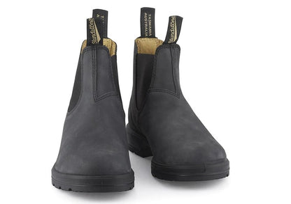 #587 Rustic Black Leather Boots