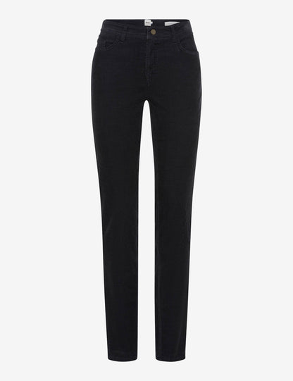 Brax Mary Corduroy Trousers Navy Short Length