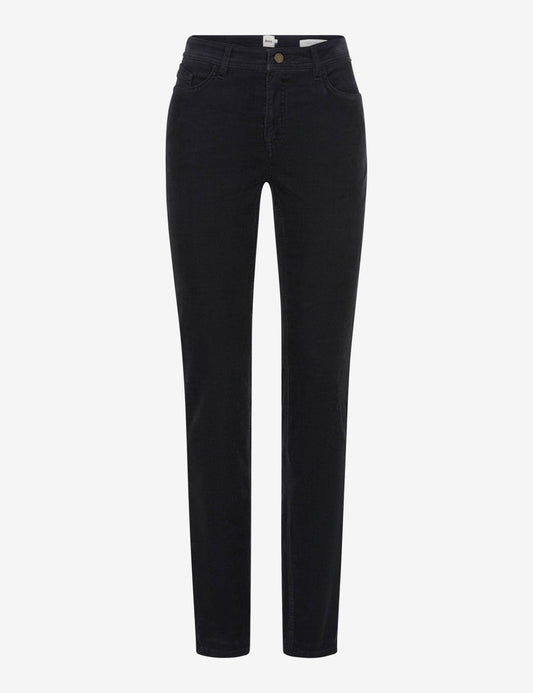 Brax Mary Corduroy Trousers Navy Short Length