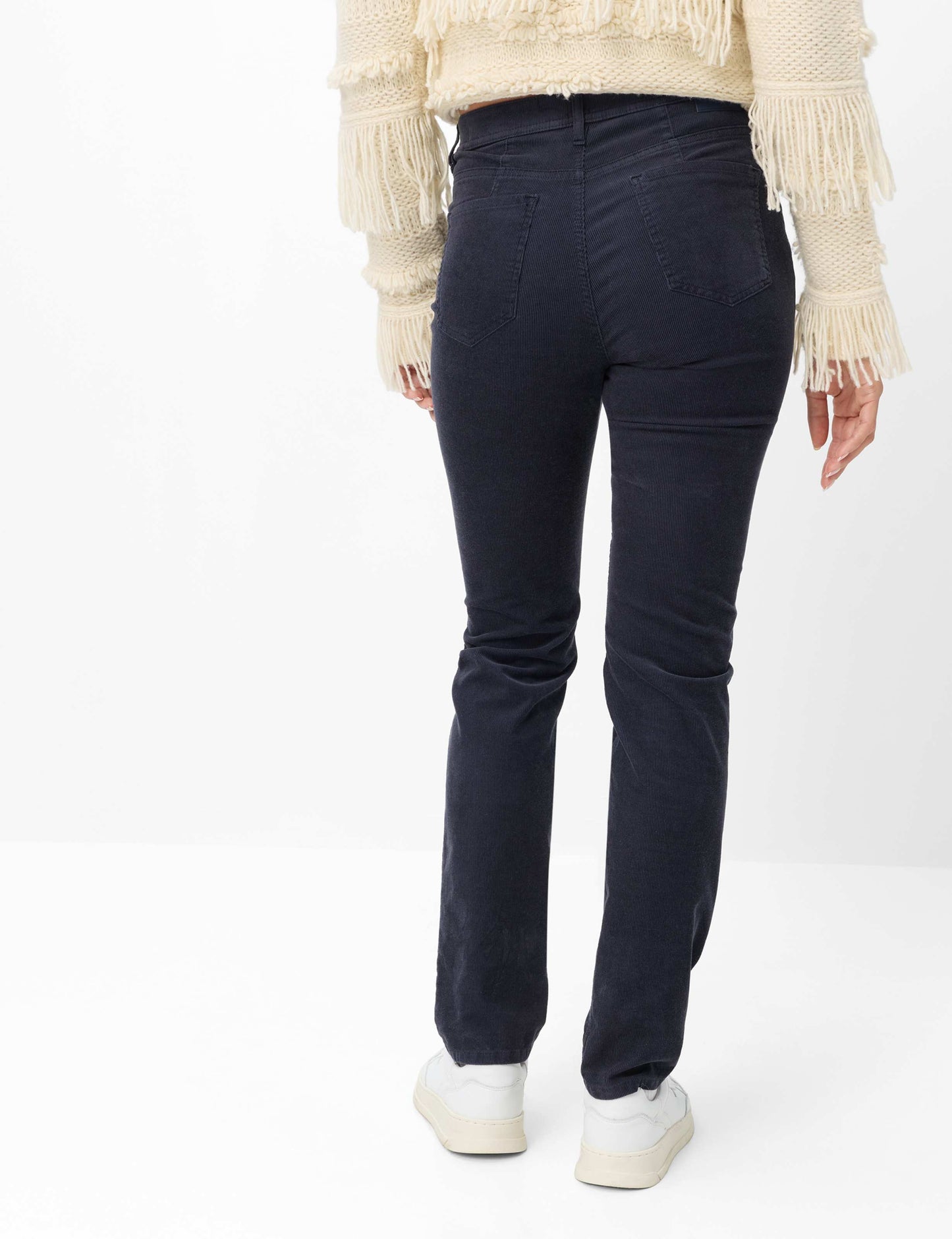 Brax Mary Corduroy Trousers Navy Short Length