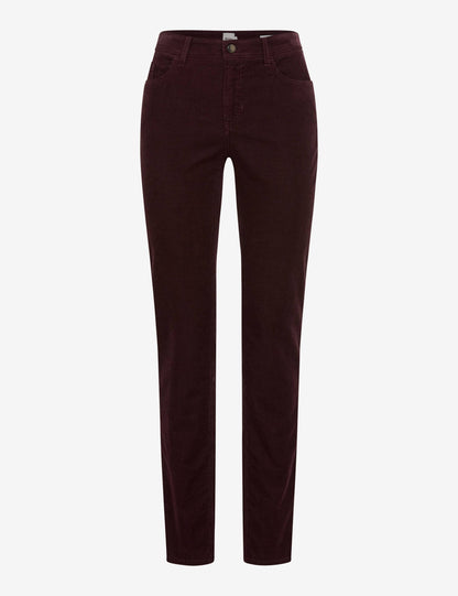 Brax Mary Corduroy Trousers Blackberry Short Length