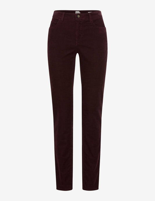 Brax Mary Corduroy Trousers Blackberry Short Length
