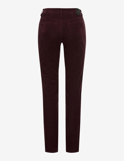 Brax Mary Corduroy Trousers Blackberry Short Length