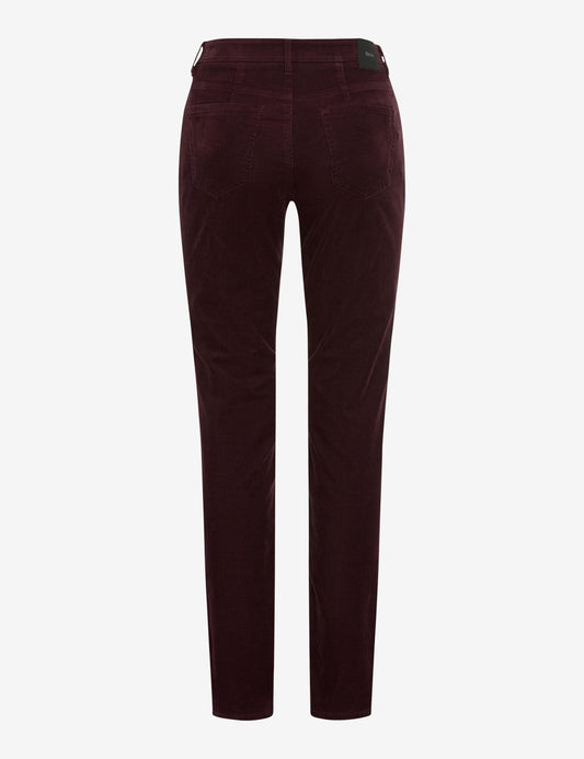 Brax Mary Corduroy Trousers Blackberry Short Length