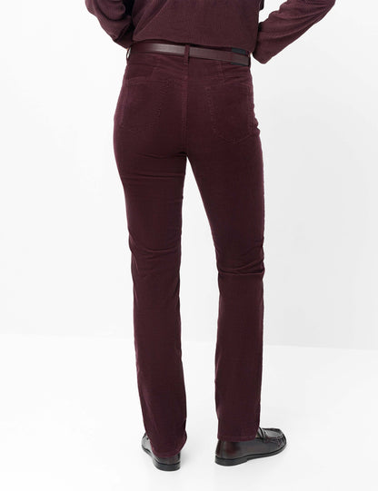 Brax Mary Corduroy Trousers Blackberry Short Length
