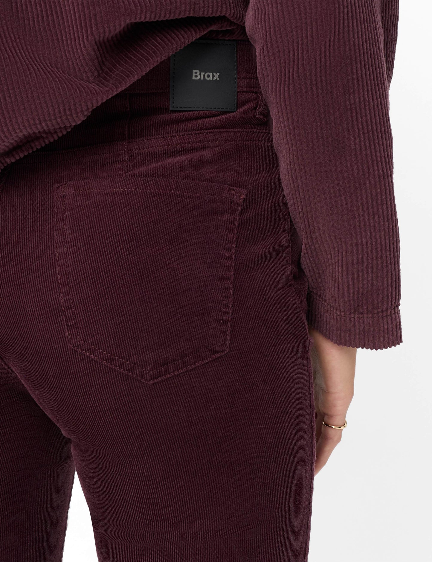 Brax Mary Corduroy Trousers Blackberry Short Length