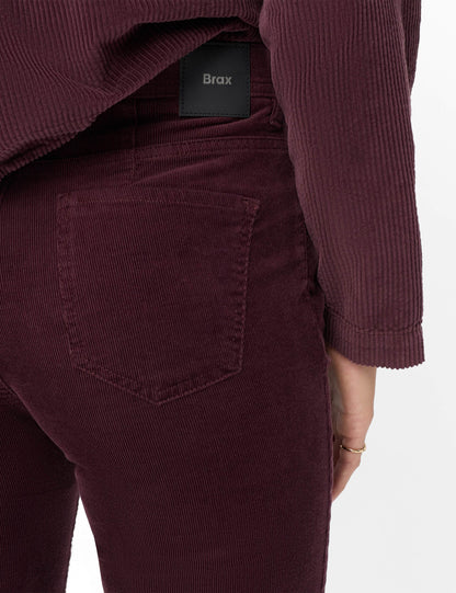 Brax Mary Corduroy Trousers Blackberry Short Length
