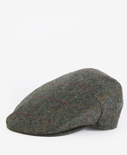 Barbour Crieff Cap Olive Red Overcheck
