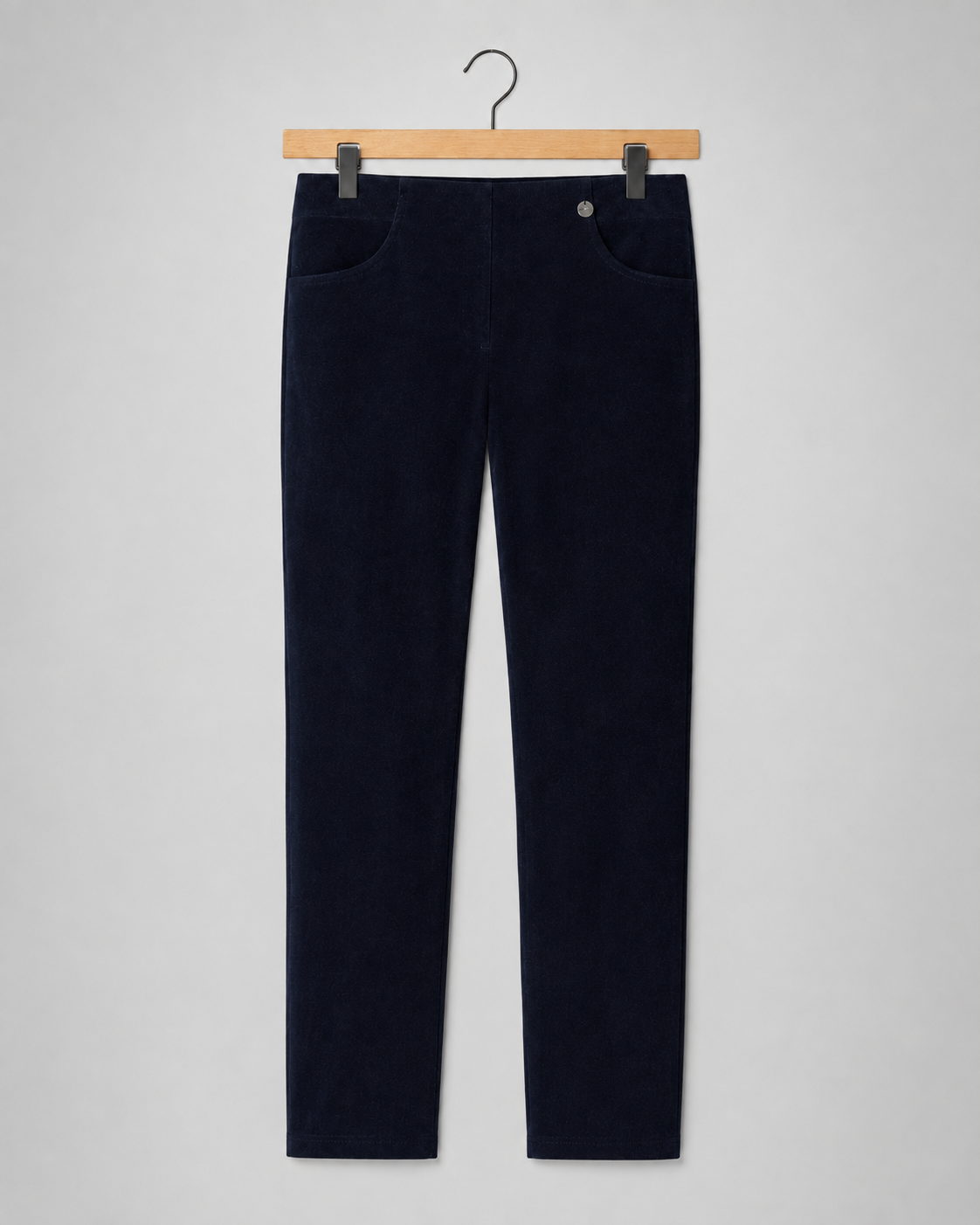 Robell Marie Ankle Grazer Velvet Trousers Black