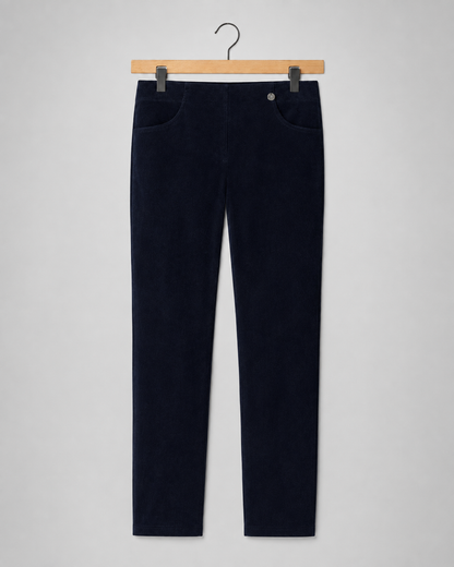 Robell Marie Ankle Grazer Velvet Trousers Black