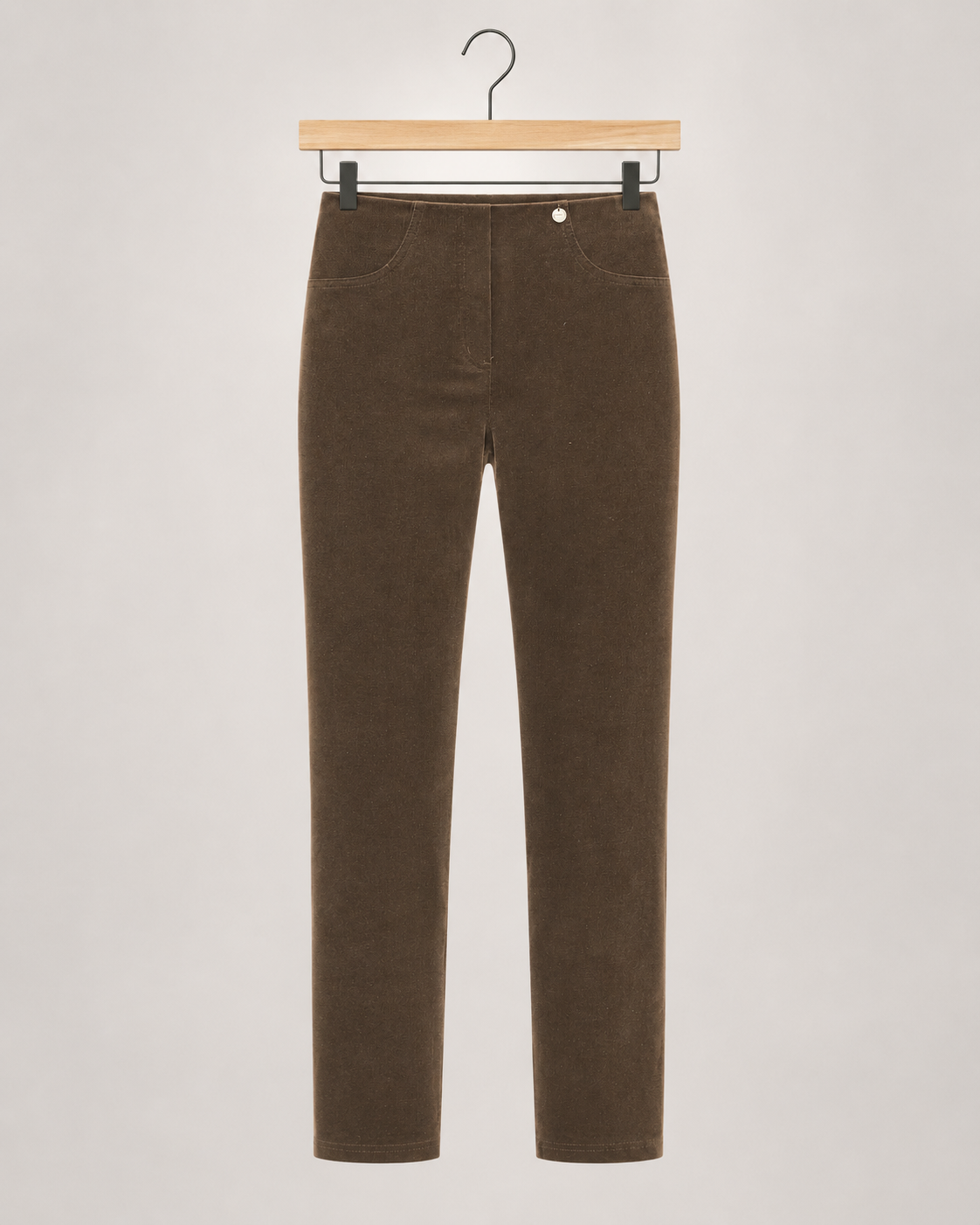 Robell Bella Full Length Needlecord Trousers Tan