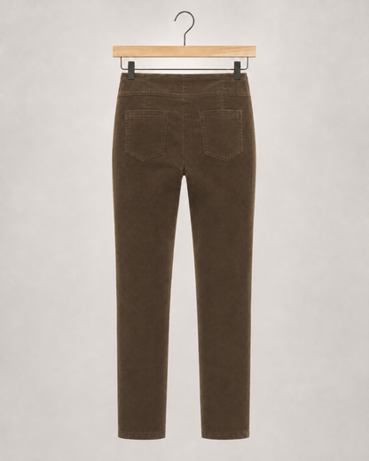 Robell Bella Full Length Needlecord Trousers Tan