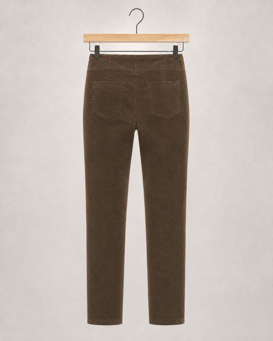 Robell Bella Full Length Needlecord Trousers Tan