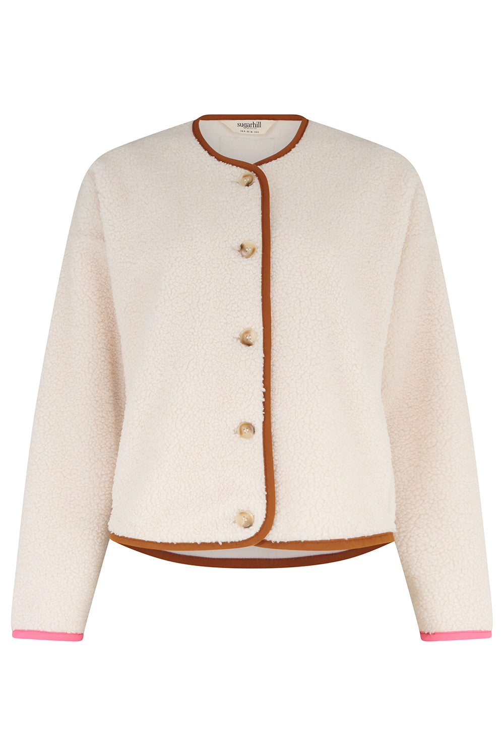 Sugarhill Brighton Alana Button Fleece Off White