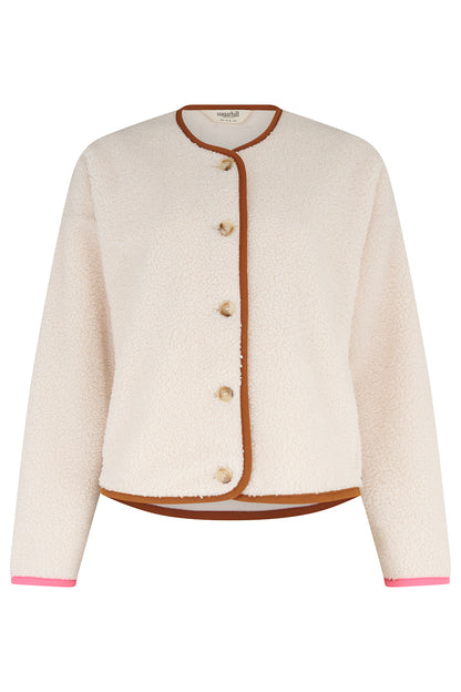 Sugarhill Brighton Alana Button Fleece Off White
