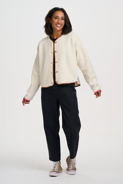Sugarhill Brighton Alana Button Fleece Off White
