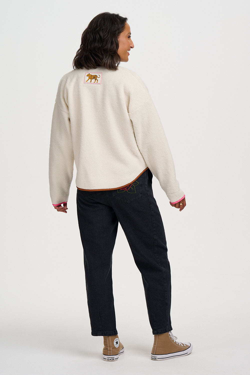 Sugarhill Brighton Alana Button Fleece Off White