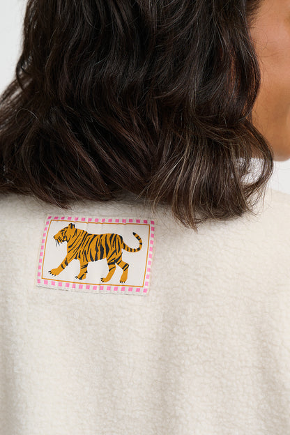 Sugarhill Brighton Alana Button Fleece Off White