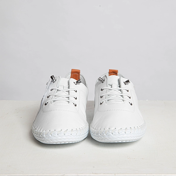 Lunar Shoes St Ives Plimsolls White