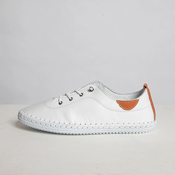 Lunar Shoes St Ives Plimsolls White