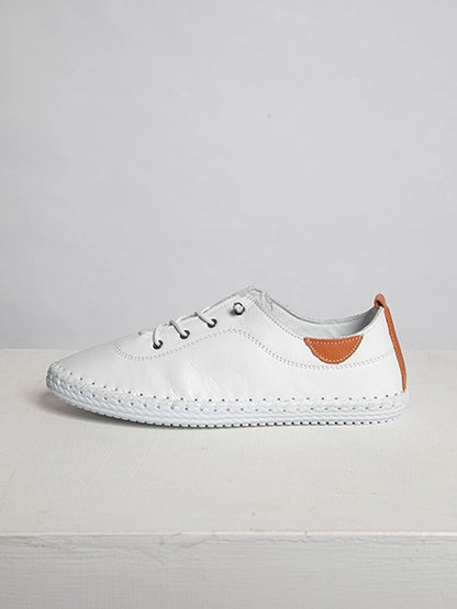 Lunar Shoes St Ives Plimsolls White