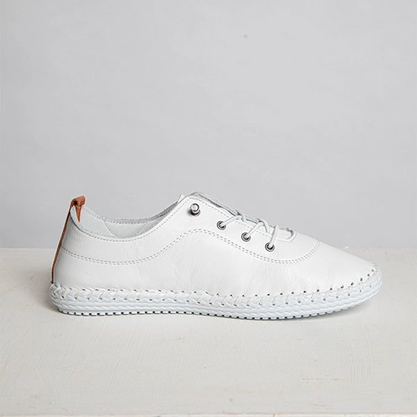 Lunar Shoes St Ives Plimsolls White