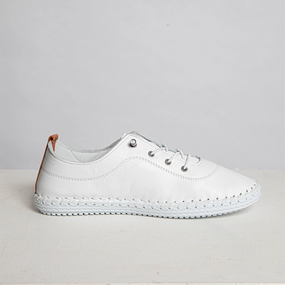 Lunar Shoes St Ives Plimsolls White