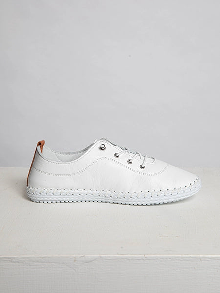 Lunar Shoes St Ives Plimsolls White