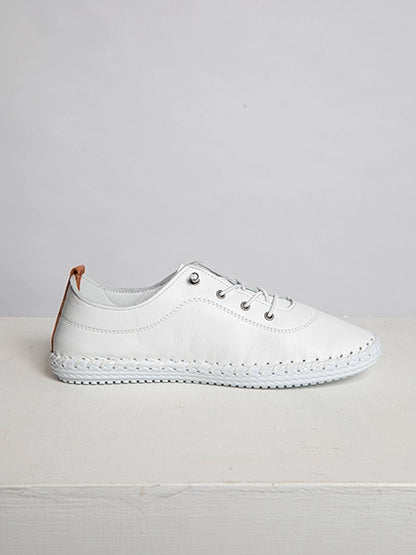 Lunar Shoes St Ives Plimsolls White