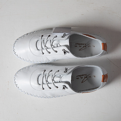 Lunar Shoes St Ives Plimsolls White