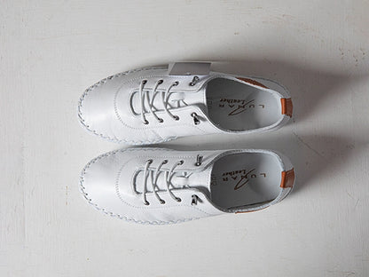 Lunar Shoes St Ives Plimsolls White