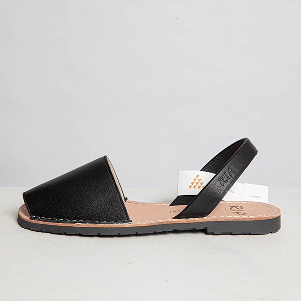 Black Leather Slingback Sandals