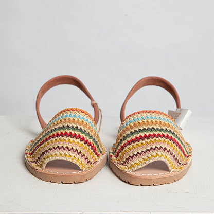 Multi Coloured Leather Slingback Sandals