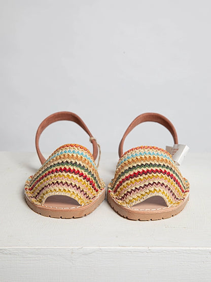 Multi Coloured Leather Slingback Sandals