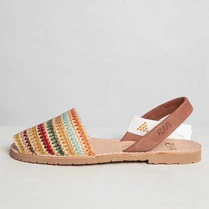 Multi Coloured Leather Slingback Sandals