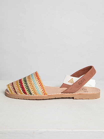 Multi Coloured Leather Slingback Sandals