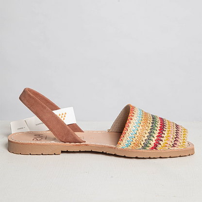 Multi Coloured Leather Slingback Sandals