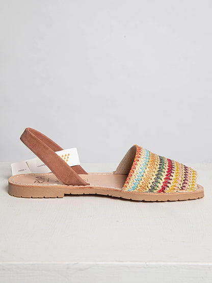 Multi Coloured Leather Slingback Sandals