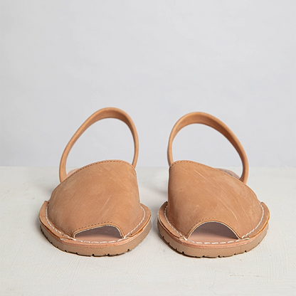 Beige Nubuck Slingback Sandals