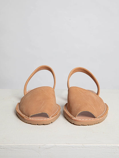 Beige Nubuck Slingback Sandals