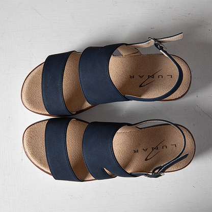 Jocelyn Navy Wedge Sandals