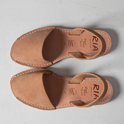 Beige Nubuck Slingback Sandals