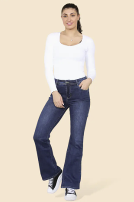 Dark Wash Flare Leg Bootcut Jeans