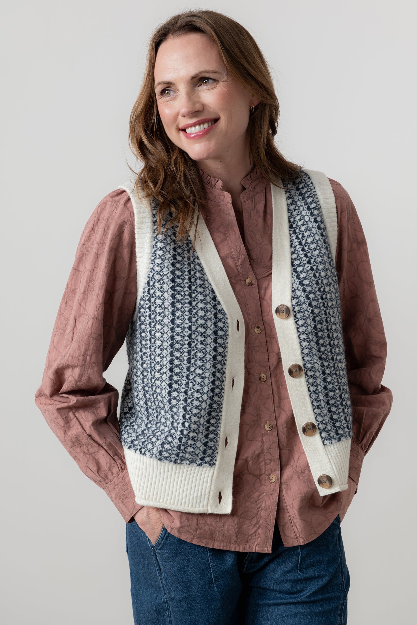 Gwyneth Fair Isle Tank Cardigan