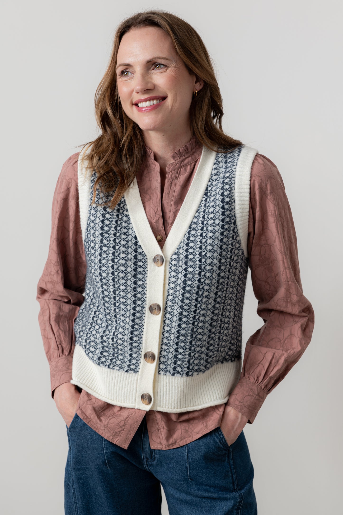 Gwyneth Fair Isle Tank Cardigan
