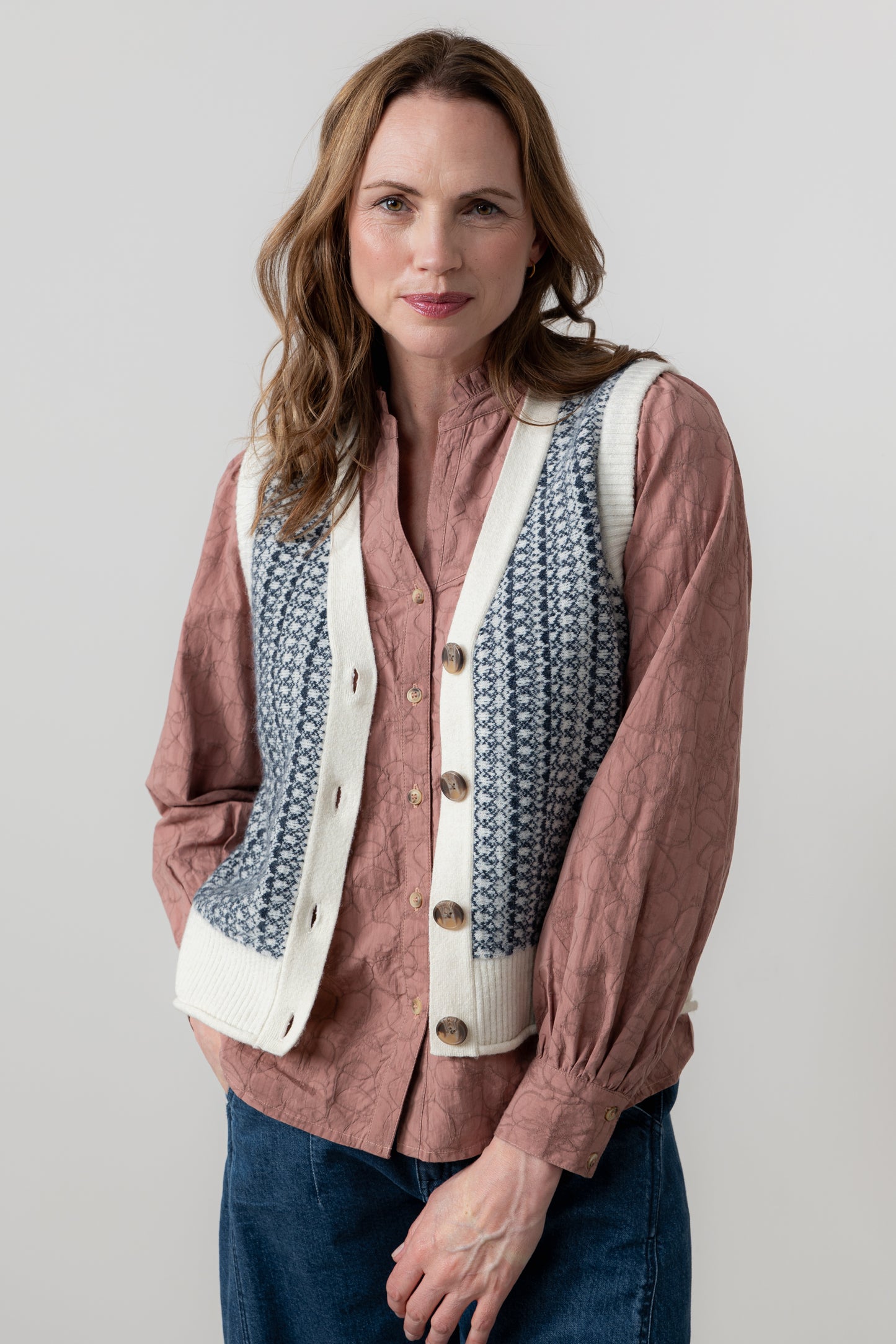 Gwyneth Fair Isle Tank Cardigan