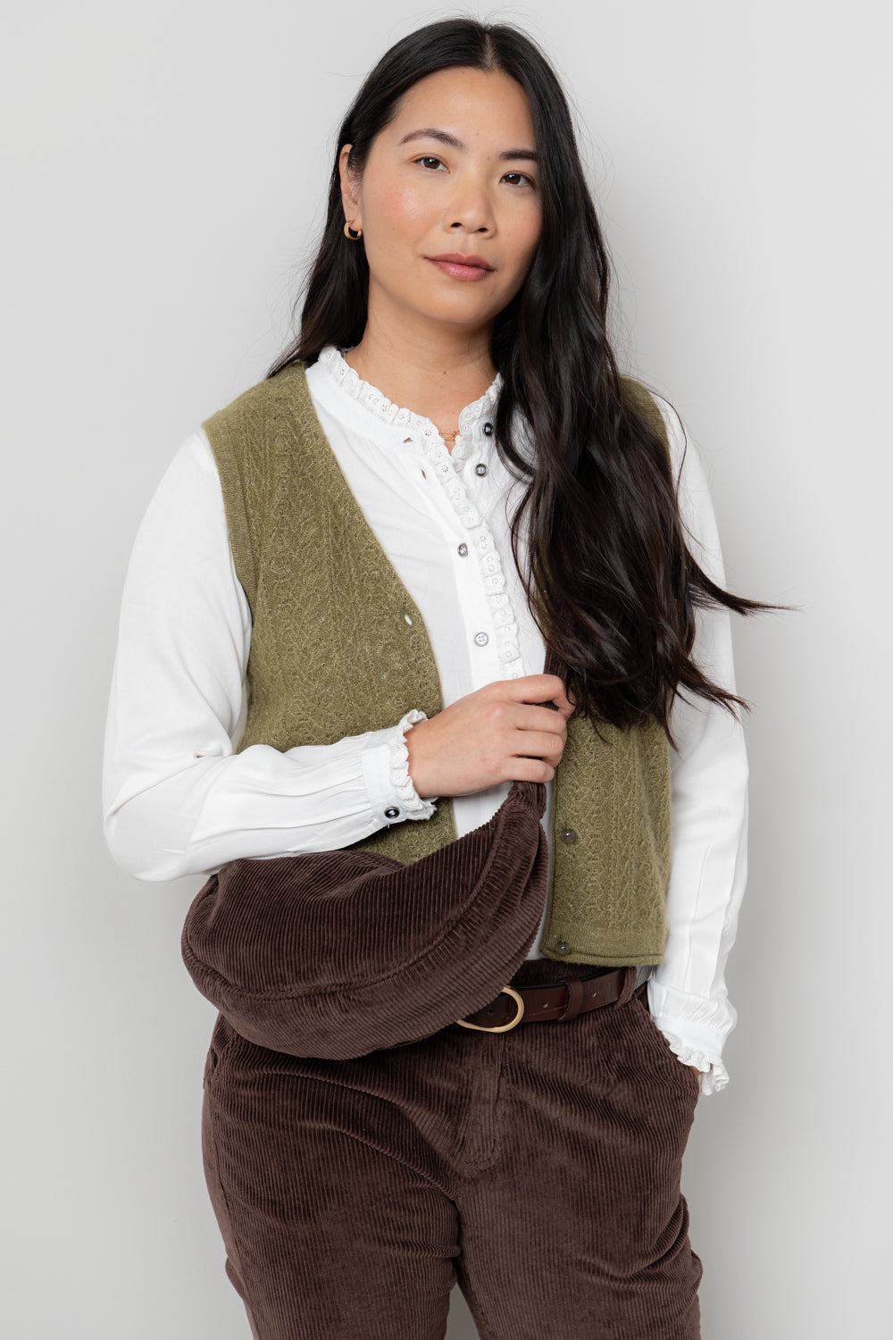 Jumbo Cord Cross Body Bag