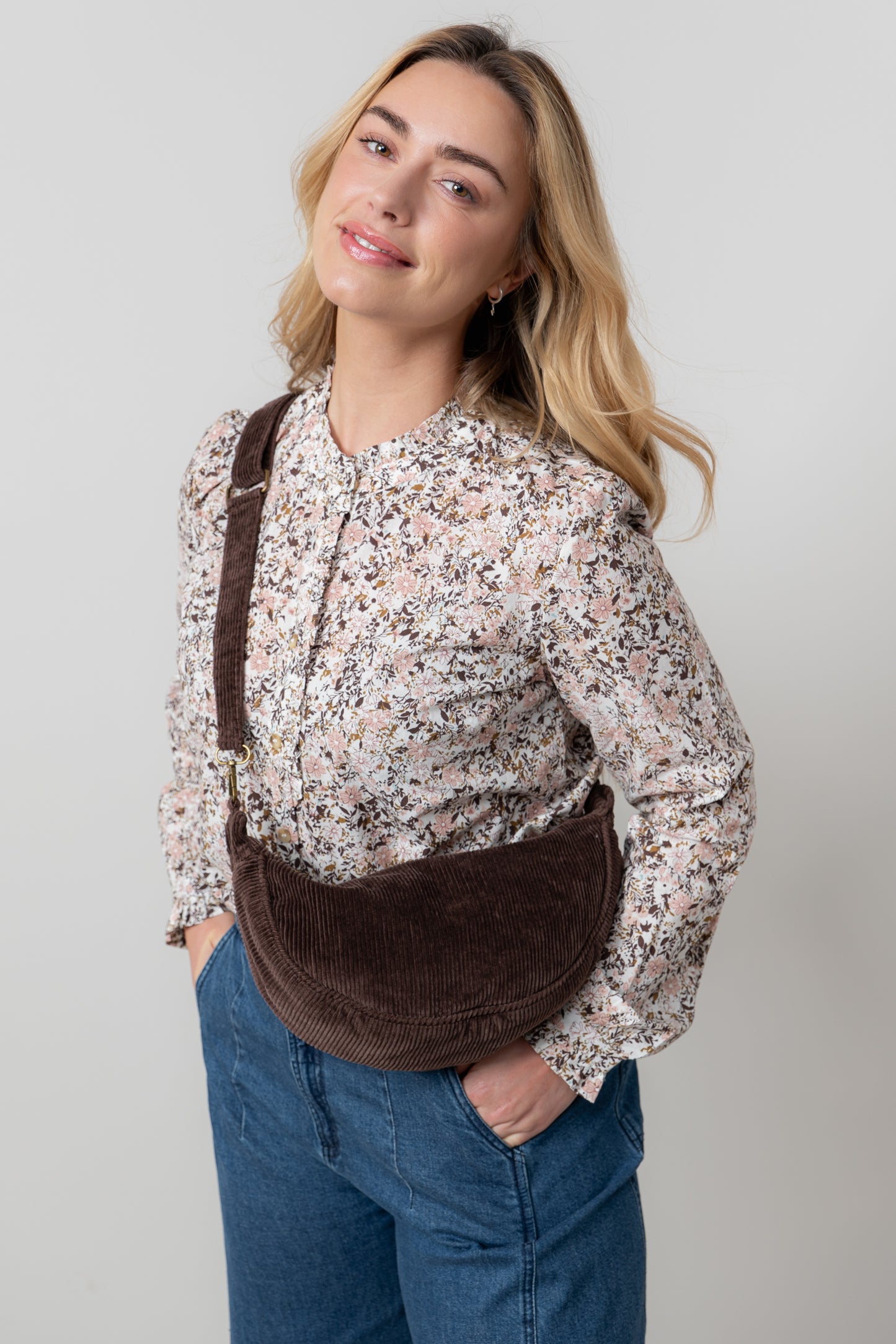 Jumbo Cord Cross Body Bag